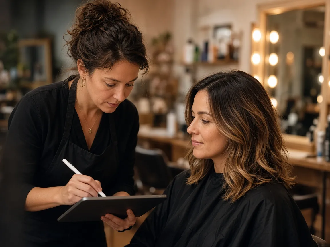 Salon customer profile and visit history in SellMate CRM